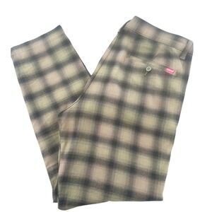 Levis XX Chino Slim Taper Pants Mens 33 L30 Squared Olive Green Black Plaid